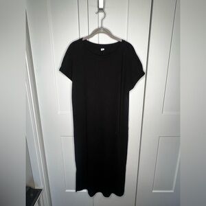 Old Navy Black Ribbed Midi Dress Women's Size Large